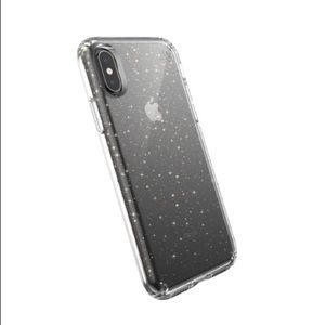 NWT{SPECK} iPhone X/XS Clear Presidio Glitter Case